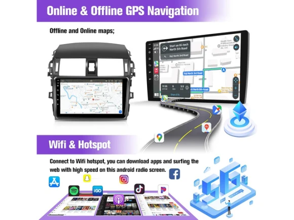 Car radio with 9-inch screen for Toyota Corolla 2009–2013 — Car Infotainment System, Leadfan