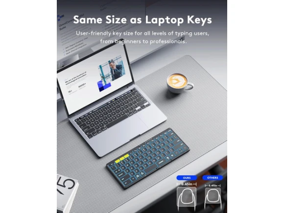Full-Size Foldable Bluetooth Keyboard, Black — Bluetooth Keyboard, Samsers