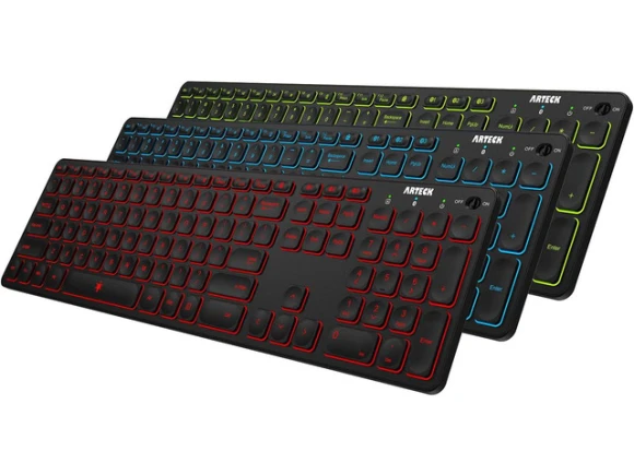 Full-Size Wireless Bluetooth Keyboard with 7-Color Backlighting — Bluetooth Keyboard, Arteck