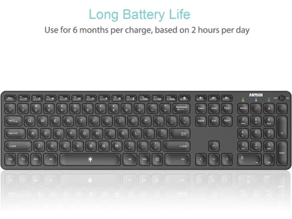 Full-Size Wireless Bluetooth Keyboard with 7-Color Backlighting — Bluetooth Keyboard, Arteck