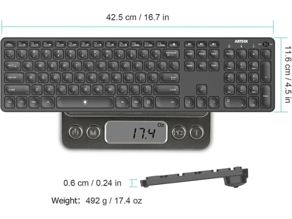 Full-Size Wireless Bluetooth Keyboard with 7-Color Backlighting — Bluetooth Keyboard, Arteck