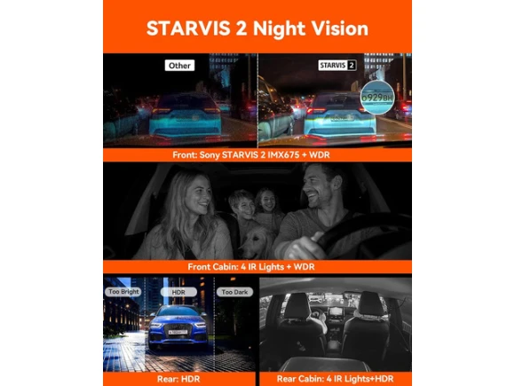 4-Channel Dash Camera with WiFi and 360° Coverage — Dash Cam, VANTRUE