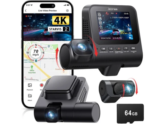 4K 3-Channel Dash Camera — Dash Cam, Jzones