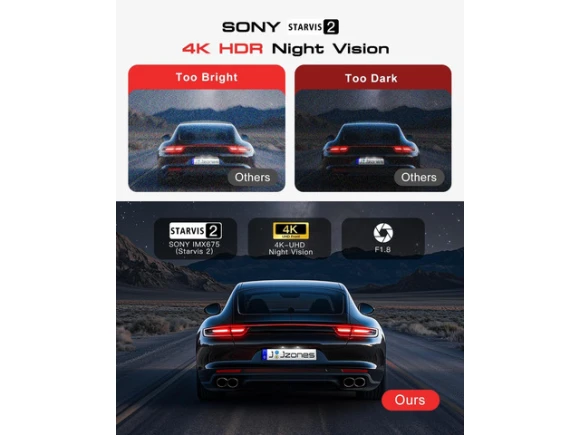 4K 3-Channel Dash Camera — Dash Cam, Jzones