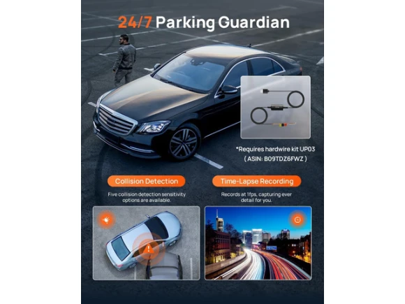 4K Front and Rear Dash Camera with 128GB Card — Dash Cam, 70mai