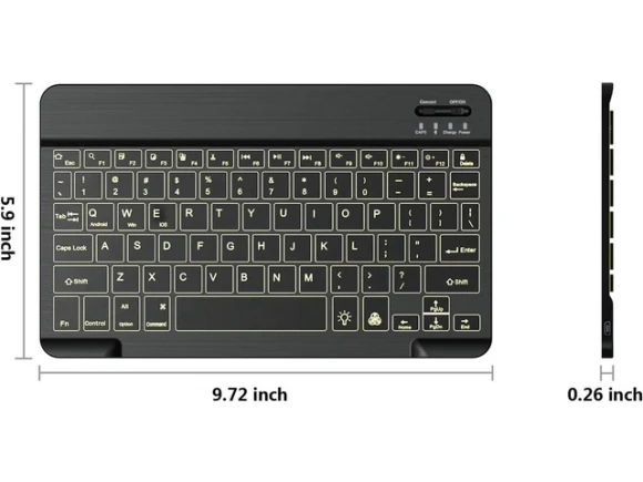 Bluetooth Keyboard, 7-Color Backlit, Rechargeable — Bluetooth Keyboard, TUKO
