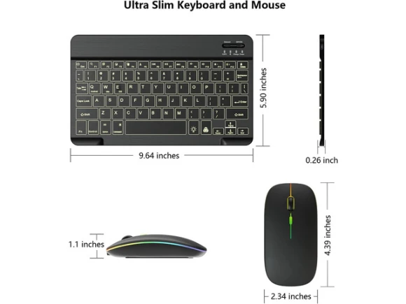 Bluetooth Keyboard and Mouse Combo, Backlit — Bluetooth Keyboard, TUKO