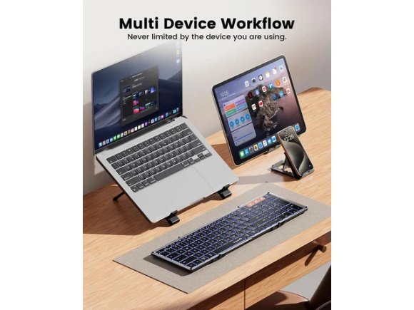 Foldable Backlit Full-Size Keyboard — Bluetooth Keyboard, ProtoArc