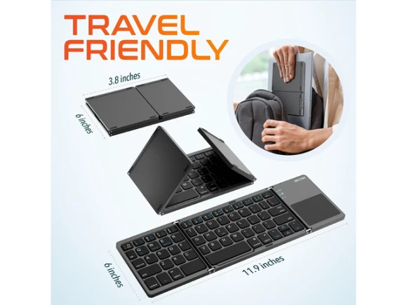 Foldable Bluetooth Keyboard with Touchpad — Bluetooth Keyboard, Delton