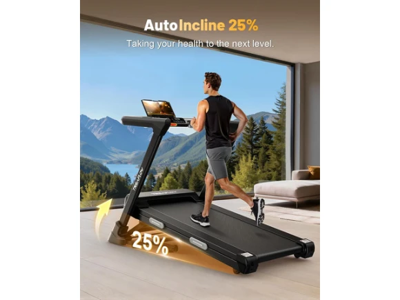 Folding Treadmill with Auto Incline — Connected Equipment, TUKO