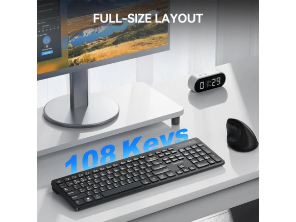 Full-Size Wireless Keyboard — Bluetooth Keyboard, TECKNET
