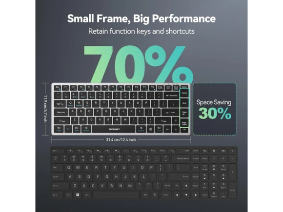 Wireless Keyboard — Bluetooth Keyboard, TECKNET