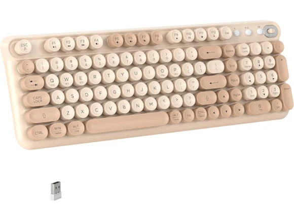 Wireless Retro Round Typewriter Keyboard — Bluetooth Keyboard, TUKO
