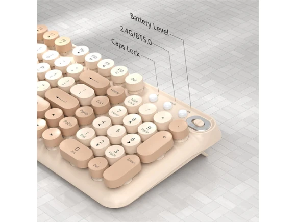 Wireless Retro Round Typewriter Keyboard — Bluetooth Keyboard, TUKO