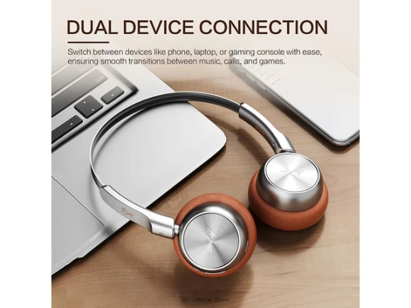 Brown Wireless Bluetooth Headphones — Wireless Earbuds, iKF