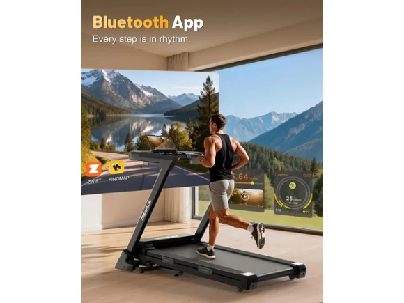 Folding Treadmill with Bluetooth Speaker — Connected Equipment, KUKA