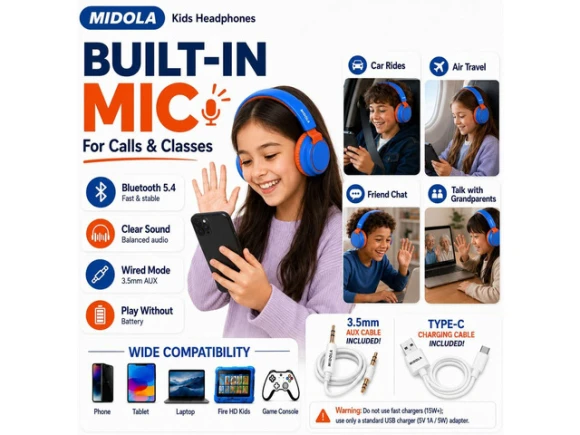 Kids Wireless Bluetooth Headphones — Wireless Earbuds, KUKA