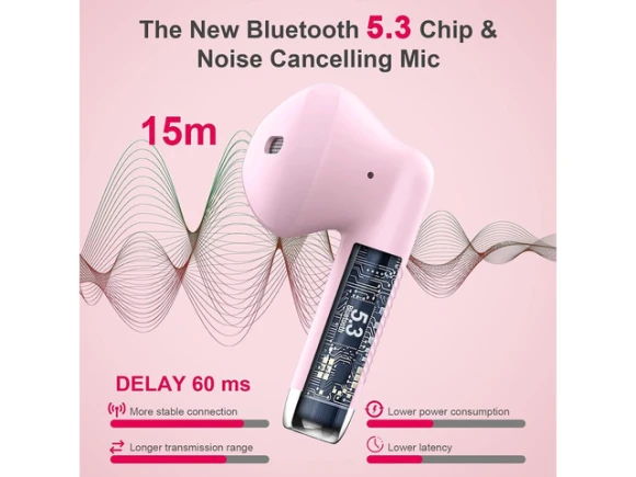 Light Pink Wireless Earbuds — Wireless Earbuds, KUKA