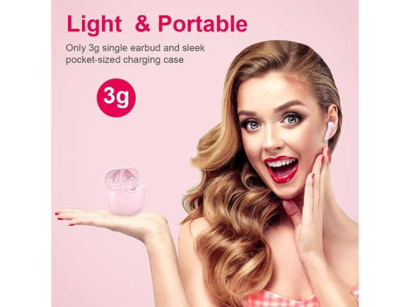 Light Pink Wireless Earbuds — Wireless Earbuds, KUKA