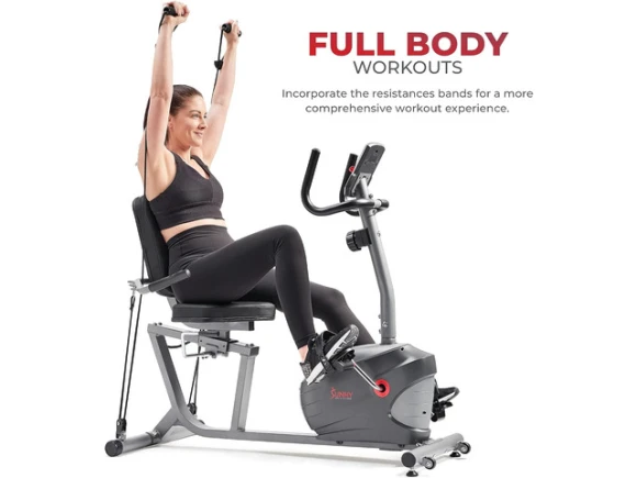 Recumbent Exercise Bike — Connected Equipment, Sunny Health & Fitness