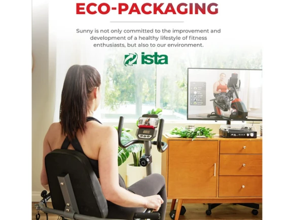 Recumbent Exercise Bike — Connected Equipment, Sunny Health & Fitness