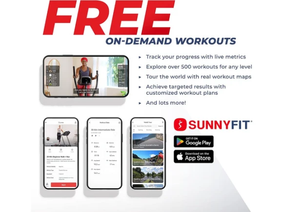 Smart Recumbent Exercise Bike — Connected Equipment, Sunny Health & Fitness