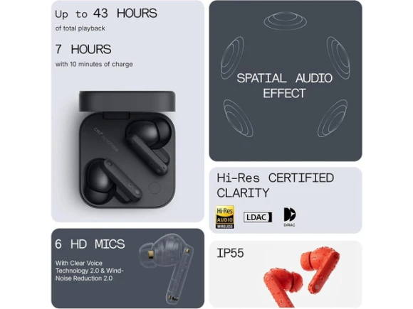 Wireless Earbuds, Dark Grey — Wireless Earbuds, CMF