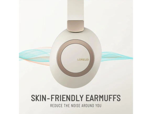 Wireless Over-Ear Headphones, Beige White — Wireless Earbuds, LORELEI
