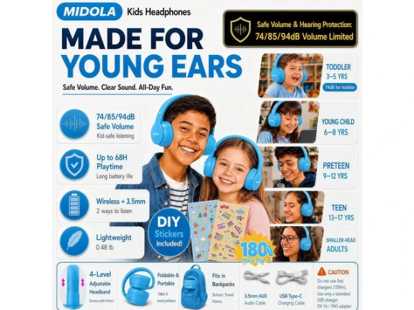 Foldable Over-Ear Headphones — Wireless Earbuds, KUKA