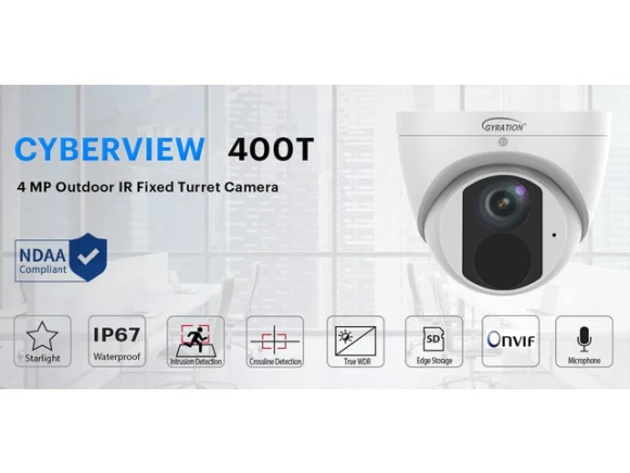Outdoor IR Fixed Turret Camera — Security Camera, Gyration