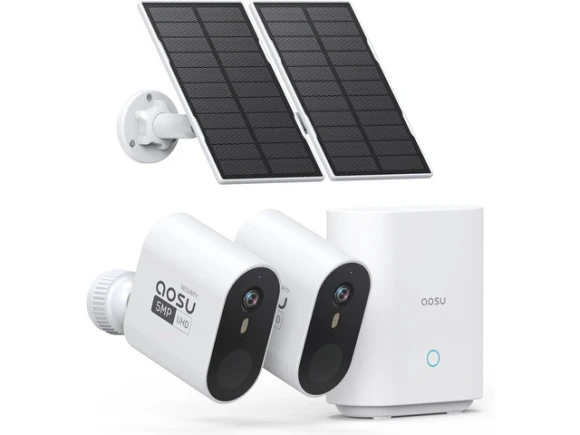 Solar Security Camera System, 2-Camera Kit — Security Camera, AOSU