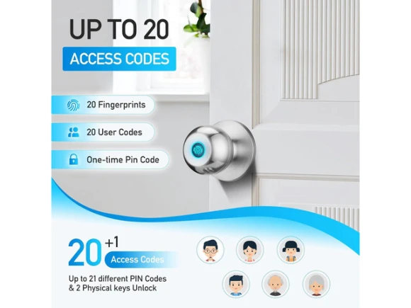 Biometric Door Lock, Satin Nickel, 1 Pack — Smart Lock, STARWELL