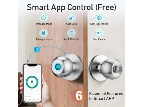 Biometric Door Lock, Satin Nickel, 1 Pack — Smart Lock, STARWELL