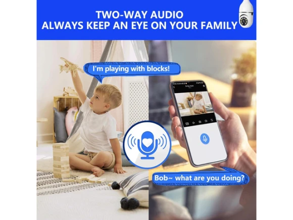 Light Bulb Camera, 2-Pack — Security Camera, WOOJONG