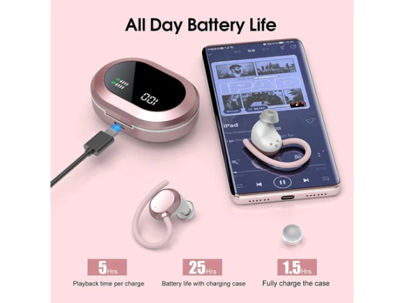 Rose Gold Wireless Earbuds — Wireless Earbuds, TUKO
