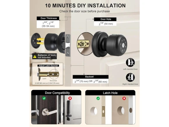 Smart Keypad Door Lock with Handle — Smart Lock, STARWELL