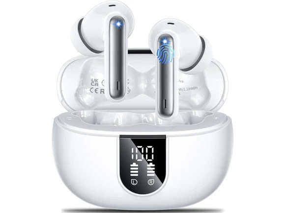 White Wireless Earbuds — Wireless Earbuds, TUKO