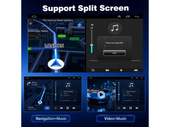 9-Inch Android 15 Car Stereo Head Unit for Jeep Compass (2010–2016) — Car Infotainment System, Strafriture