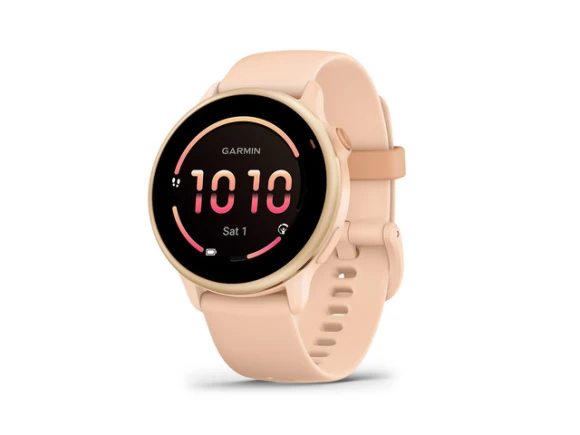 Fitness GPS smartwatch, Metallic Pink Dawn with Pink Band — Smart Watch, Garmin