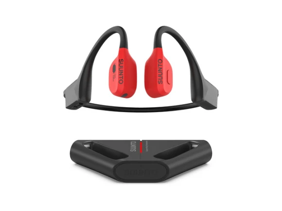 Red Open-ear bone conduction headphones — Wireless Earbuds, Suunto