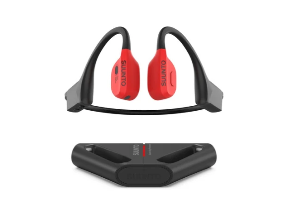 Red Open-ear bone conduction headphones — Wireless Earbuds, Suunto