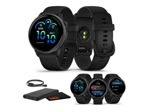 Slate Fitness GPS Smartwatch with Black Silicone Band — Smart Watch, Garmin