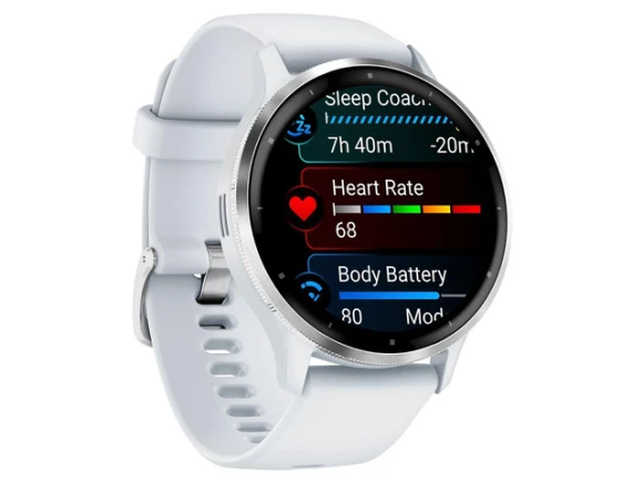 Smart Watch, Silver Bezel with Whitestone Case — Smart Watch, Garmin