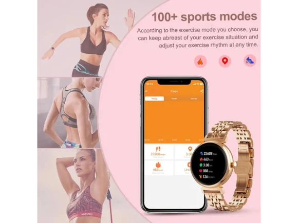 Medium AMOLED Smartwatch with Link Bracelet — Smart Watch, allentian