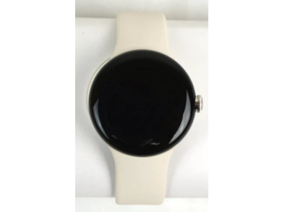 Smartwatch in Polished Silver with Chalk Active band — Smart Watch, Google