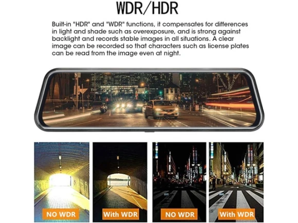 10-inch Rear-View Mirror Dash Camera — Dash Cam, TUKO