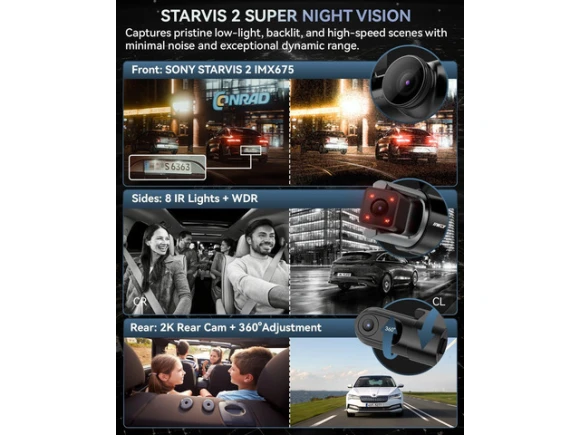 4-Channel Dash Cam with 128GB Card — Dash Cam, IIWEY