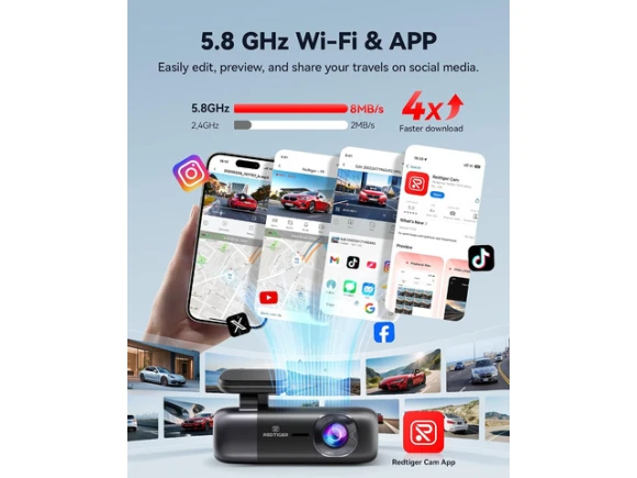 4K Front and 1080P Rear Dash Cam — Dash Cam, REDTIGER