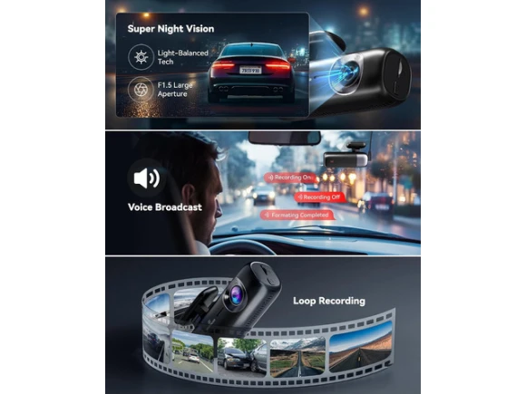 4K Front and 1080P Rear Dash Cam — Dash Cam, REDTIGER