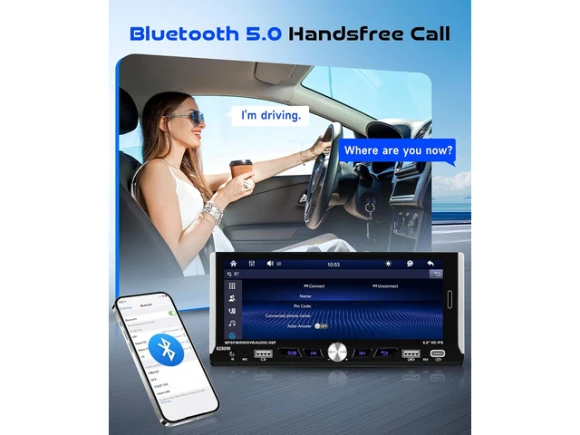 6.9-Inch Single-DIN Car Stereo — Car Infotainment System, TUKO